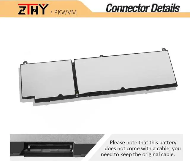 Alt view image 4 of 7 - ZTHY 95Wh PKWVM Laptop Battery Replacement for Dell Precision 7550 7560 7750 7760 Mobile Workstation P44E P93F P44E001 P44E002 P93F001 P93F002 C903V CR72X 17C06 0CR72X 0447VR 068N03 453-BBCQ 11.4V