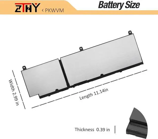 Alt view image 7 of 7 - ZTHY 95Wh PKWVM Laptop Battery Replacement for Dell Precision 7550 7560 7750 7760 Mobile Workstation P44E P93F P44E001 P44E002 P93F001 P93F002 C903V CR72X 17C06 0CR72X 0447VR 068N03 453-BBCQ 11.4V