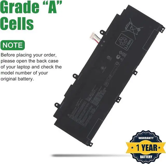 Alt view image 3 of 5 - C41N2203 Laptop Battery Replacement for Asus Rog Flow X13 2023 GV302XA GV302XI GV302XU GV302XV Series Notebook Black 15.56V 75Wh 4825mAh