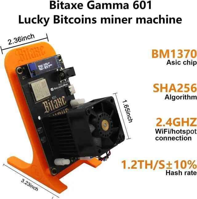 Alt view image 3 of 6 - Bitcions Miner Bitaxe Gamma 601 BM1370 Asic Solo Miner-1.2TH/S-18W/TH Open-Source System 2.4G WiFi Household Low Noise Easy to Operate and Lucky Cryptocurrency Mining Machine.