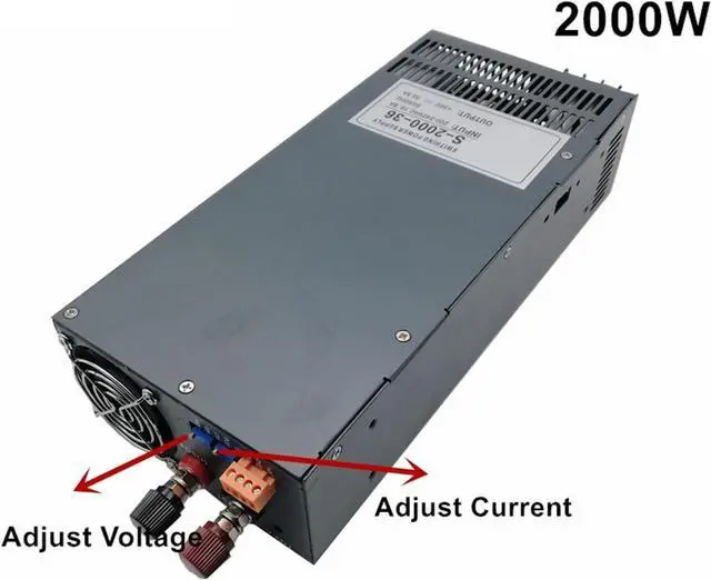 Alt view image 2 of 6 - 2000W Universal Regulated Switching Power Supply Adjustable Output 15V 24V 36V 48V 60V 72V 80V 90V Switching Power Supply Transformer Driver for RV, Car, Computer, Lab(0-36V 55A)