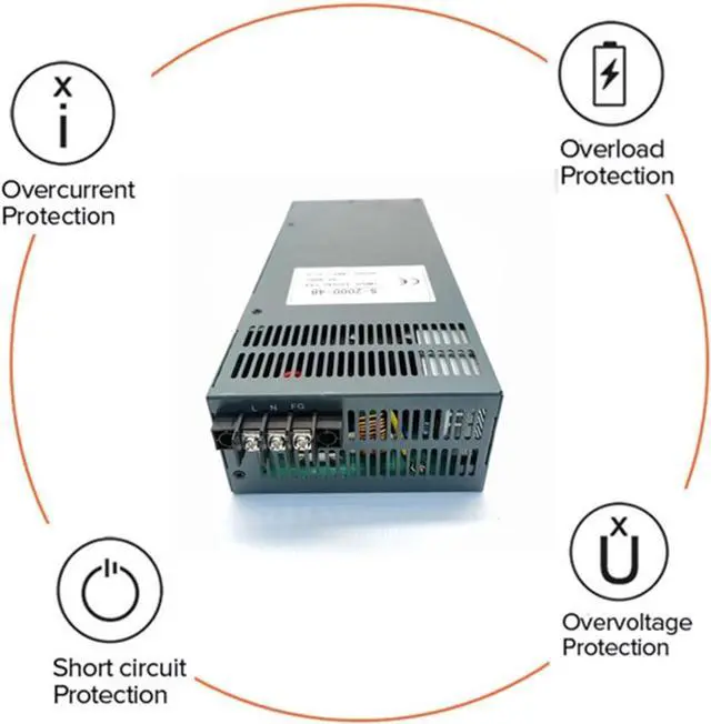 Alt view image 6 of 6 - 2000W Universal Regulated Switching Power Supply Adjustable Output 15V 24V 36V 48V 60V 72V 80V 90V Switching Power Supply Transformer Driver for RV, Car, Computer, Lab(0-36V 55A)