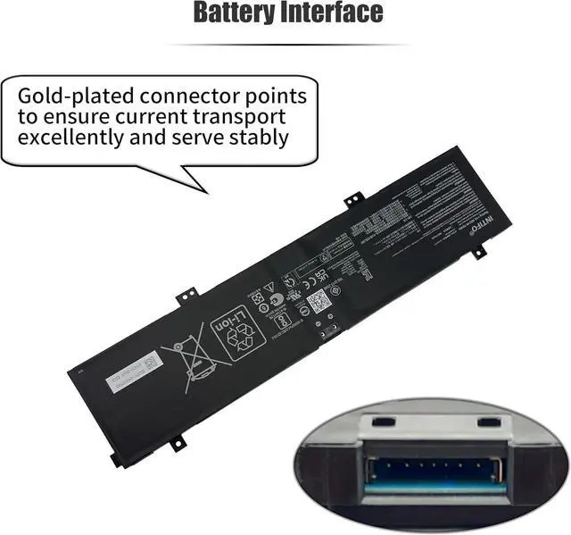 Alt view image 5 of 7 - 76Wh C41N2101 Battery Compatible with ASUS ROG Zephyrus G14 GA402 GA402R GA402RJ GA402RK GA402NI GA402NJ TUF Dash F15 FX517ZC FX517ZR Zenbook Pro 14 Duo OLED UX8402ZA UM6702RA 15X K6501ZM