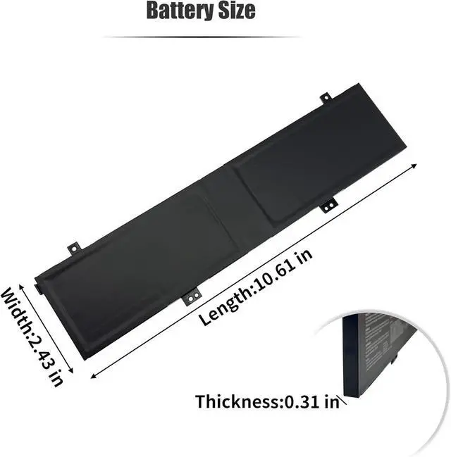 Alt view image 6 of 7 - 76Wh C41N2101 Battery Compatible with ASUS ROG Zephyrus G14 GA402 GA402R GA402RJ GA402RK GA402NI GA402NJ TUF Dash F15 FX517ZC FX517ZR Zenbook Pro 14 Duo OLED UX8402ZA UM6702RA 15X K6501ZM