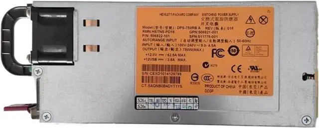 Main image of 511778-001 for DL360 380 G6 G7 G8 750W Server Power Supply DPS-750RB A 506821-001 506822-101