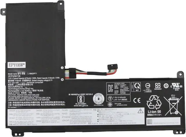 Main image of L19M2PF1 Laptop Battery 32Wh 4270mAh 2-Cell 7.5V Compatible with Lenovo IdeaPad 1-11IGL05 1-14IGL05 Series L19C2PF1 L19L2PF1