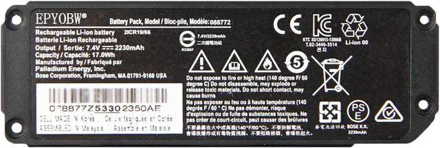 Main image of 088772 Battery 17Wh 2230mAh 7.4V 2-Cells Bluetooth Speaker Compatible with Bose Soundlink Mini 2 Series 088789 088796