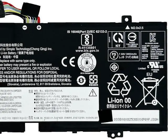 Alt view image 3 of 5 - L19M2PD7 Laptop Battery 30Wh 3935mAh 2-Cell 7.68V Compatible with Lenovo Ideapad Duet 3-10IGL5 82AT 82HK Series L19C2PD7