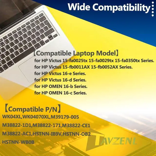 Alt view image 6 of 7 - WK04XL 70.07Wh Battery Replacement for HP Victus 16-E 16-D 16-E0194NW 16-E0029UR 16-E0005UA 16-D0001UR 16-D0023DX OMEN 16-B 16-C 16-B1000NS 16-C0001NU Series HSTNN-IB9V HSTNN-OB2 HSTNN-WB0B 15.4V