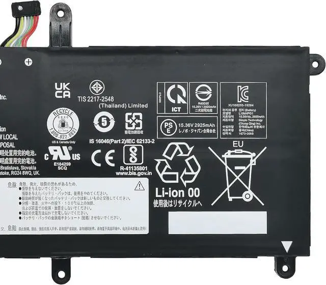 Alt view image 3 of 5 - L19M4PG1 Laptop Battery 46Wh 3000mAh 4-Cell 15.36V Compatible with Lenovo ThinkPad 11E Yoga Gen 6th Series L19C4PG1