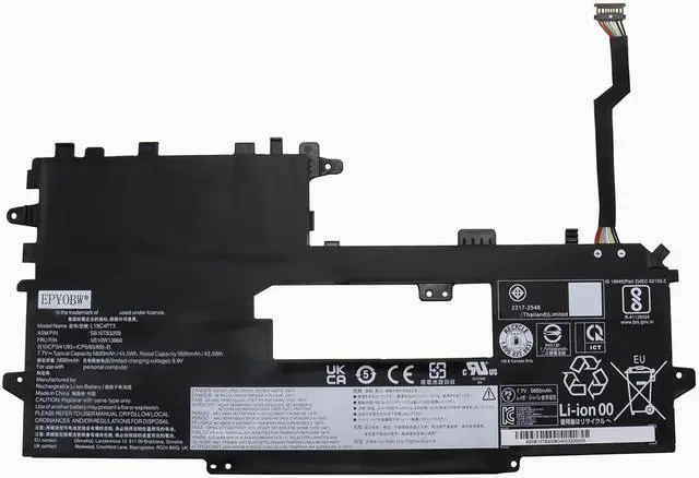 Main image of L19C4P73 Laptop Battery 44.5Wh 5820mAh 4-Cell 7.7V Compatible with Lenovo Thinkpad X1 Titanium 20QA 20QB Series Notebook L19M4P73 SB10T83209 5B10W13966 SB10T83208 5B10W13965