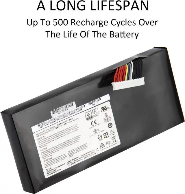 Alt view image 4 of 7 - FLIW BTY-L77 Replacement Battery Compatible with MSI GT72 2QD GT72S 6QF GT80 2QE Series WT72 MS-1781 MS-1783 2PE-022CN 2QD-1019XCN 2QD-292XCN [11.1V 83.25Wh]