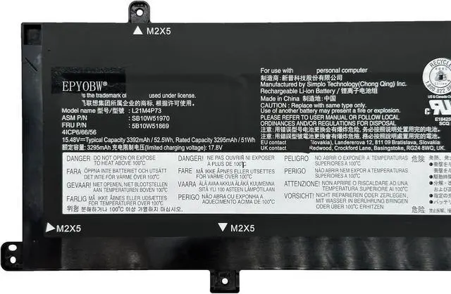 Alt view image 3 of 6 - L21M4P73 Laptop Battery 52.5Wh 3392mAh 15.48V Compatible with Lenovo ThinkPad P16s Gen 1 Gen 2 / T16 Gen 1 Gen 2 / L13 Gen 5 Series L21D4P72 L21L4P72 L21M4P74 L21C4P72 L21D4P73