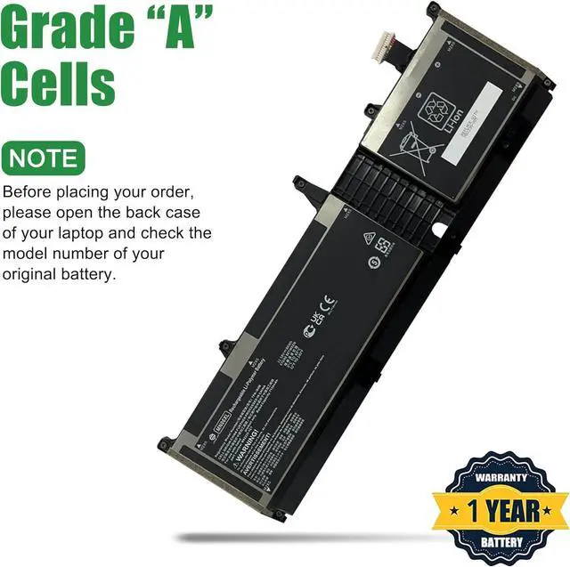 Alt view image 3 of 5 - MN06XL Laptop Battery Replacement for Hp Zbook Studio 16 G9 G10 G11 Mobile Workstation Series Notebook M82230-005 M82220-1C1 TPN-DB1B M82220-2C1 Black 11.58V 86Wh 7130mAh