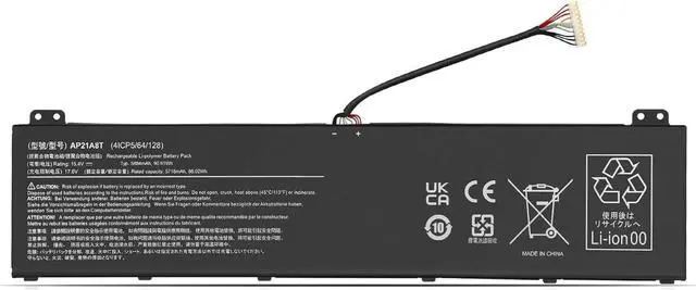 Main image of AP21A8T AP21A7T AP21A5T Laptop Battery Compatible with Acer Nitro 5 AN517-55 Predator Helios 18 PH18-71 Predator Helios 300 PH315 PH317 PH315-54 PH315-55 PH317-56 PH317-56 Series (15.4V 90.61Wh)