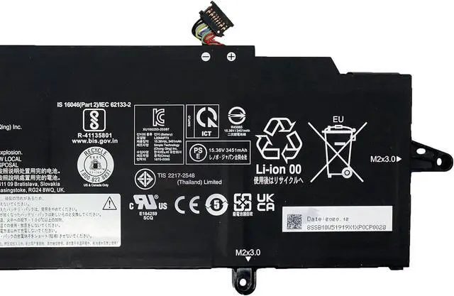 Alt view image 3 of 5 - L20M4P73 Laptop Battery 54.7Wh Compatible with Lenovo ThinkPad X13 Gen 2 20WK 20WL 20XH / ThinkPad X13 Gen 3 21BN 21BQ 21CM Series L20L4P73 L20C4P73 L20D4P73 L20C4P74 L20C3P72 L20D3P72