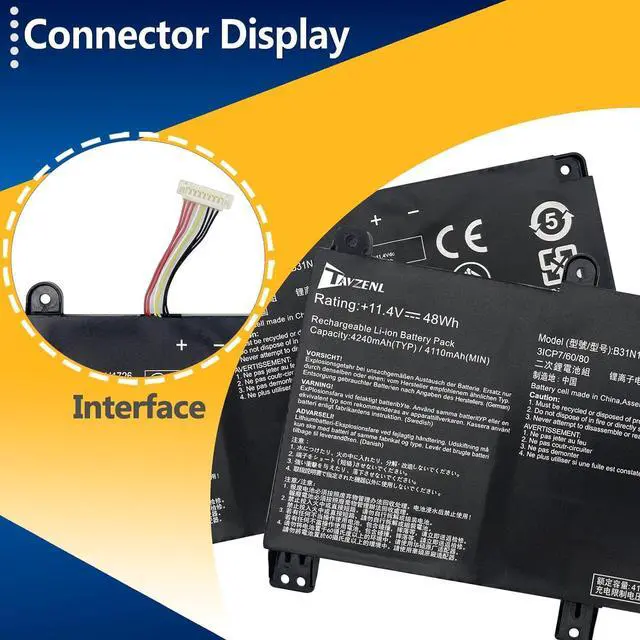 Alt view image 3 of 7 - B31N1726 Long Line 48Wh Battery Replacement for ASUS ROG Strix G531 G531GT G531GT-BI7N6 Series G15 G512 G512LI Series 11.4V 4240