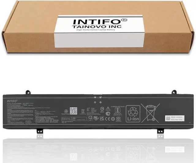 Alt view image 2 of 7 - 90Wh C41N2109 Laptop Battery Compatible with ASUS ROG Flow X16 GV601RE-M5057X NR2203RM GV601RM GV601RW-M5110X NR2203RW GV601VI GV601VU Strix G614JI G614JU G634JY R3U1 2022 Zephyrus G16 GU604VZ