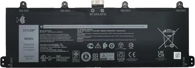 Main image of 9F4FN Laptop Battery 40Wh 5000mAh 7.6V 2-Cell Compatible with Dell Latitude 7320 Detachable/Inspiron 14 3420 Series 09F4FN 2VKW9 8PK6G 2ICP4/79/112 2ICP4/79/111