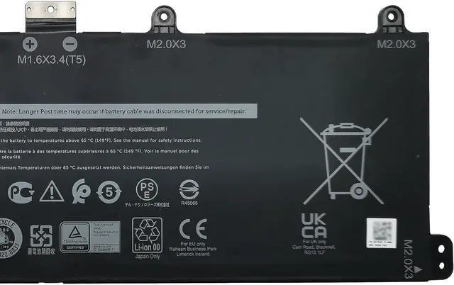 Alt view image 3 of 5 - 9F4FN Laptop Battery 40Wh 5000mAh 7.6V 2-Cell Compatible with Dell Latitude 7320 Detachable/Inspiron 14 3420 Series 09F4FN 2VKW9 8PK6G 2ICP4/79/112 2ICP4/79/111