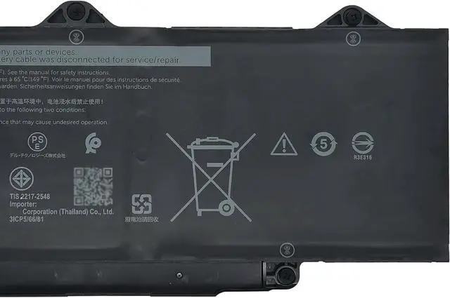 Alt view image 3 of 5 - R73TC Laptop Battery 54Wh 4623mAh 3-Cell 11.4V Compatible with Dell Latitude 3340 5340 5350 / Latitude 3340 2-in-1 / Latitude 5340 2-in-1 / Latitude 5350 2-in-1 Series GTG7N