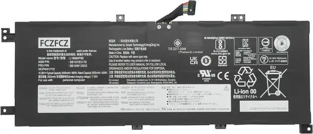 Main image of L18M4P90 Battery 46Wh Replacement for Lenovo ThinkPad L13 Yoga L13 Yoga Gen2 / ThinkPad L13 L13 Gen2 Series SB10T83119 02DL030 5B10W13933 L18D4P90 L18C4P90 15.36V
