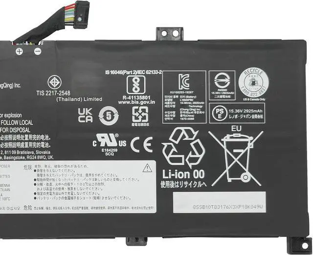Alt view image 3 of 5 - L18M4P90 Battery 46Wh Replacement for Lenovo ThinkPad L13 Yoga L13 Yoga Gen2 / ThinkPad L13 L13 Gen2 Series SB10T83119 02DL030 5B10W13933 L18D4P90 L18C4P90 15.36V
