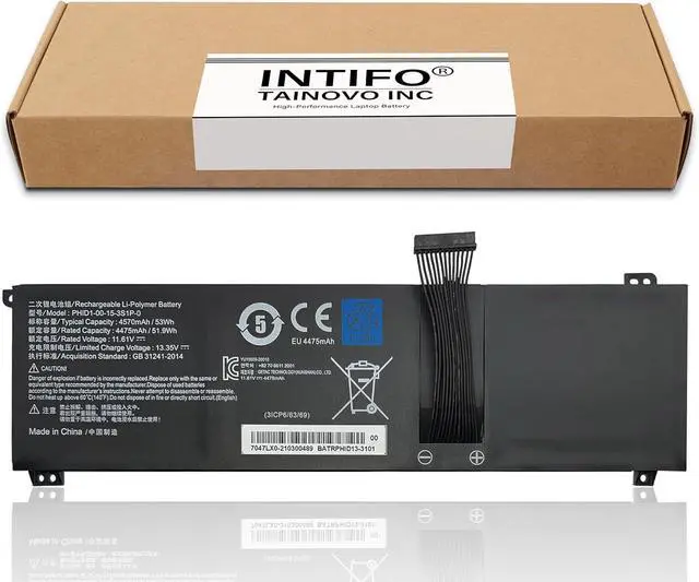Alt view image 2 of 7 - 53Wh PHID1-00-15-3S1P-0 Laptop Battery Compatible with Mechrevo F1 Schenker Vision 14 Adata XPG Xenia 14 Tuxedo InfinityBook Pro 14 Gen 6/7 Notebook [11.61V 4570mAh 3-Cell]