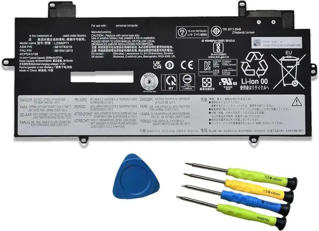 Main image of L20M4P71 Laptop Battery Compatible with Lenovo ThinkPad X1 Yoga 6th 7th Gen 2021 2022 Carbon 9th 10th 2021 2022 Series L20C4P71 L20D4P71 L20L4P71 15.44V 57Wh/3695mAh 4-Cell