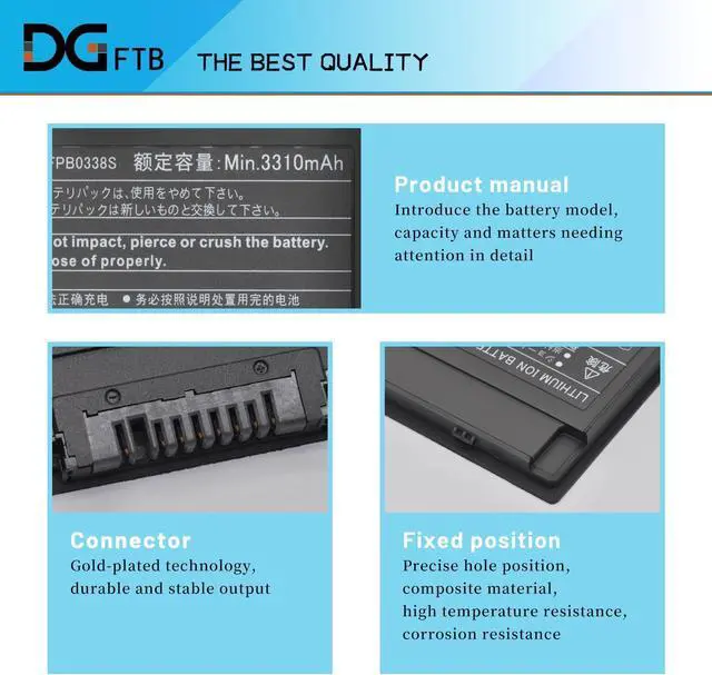Alt view image 2 of 7 - FPB0338S Laptop Battery for Fujitsu LifeBook T937 T938 T939 E548 E549 E558 E559 U747 U748 U749 U757 U758 U759 FPCBP529 FPCBP531 FMVNBP247 FMVNBP248 (14.4V 50Wh/3490mAh 4-Cell)