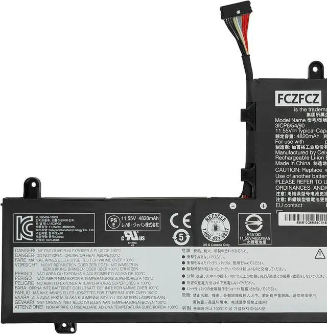 Alt view image 3 of 6 - L17C3PG2 Battery 57Wh 4965mAh Replacement for Lenovo Legion Y540-17IRH 81Q4 Series SB10W69466 5B10W69467 5B10T30217 L17M3PG2 SB10W69453 5B10W69460 5B10T30214 11.55V 3-Cell