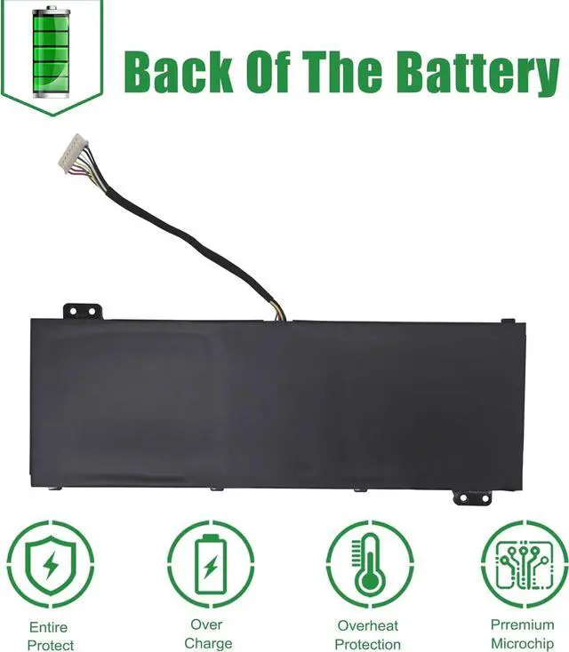 Alt view image 5 of 5 - AP21D8M Laptop Battery Replacement for Acer N22C1 AN515-58-56CL AN515-58-766R Series Notebook Black 15.4V 57.48Wh 3733mAh