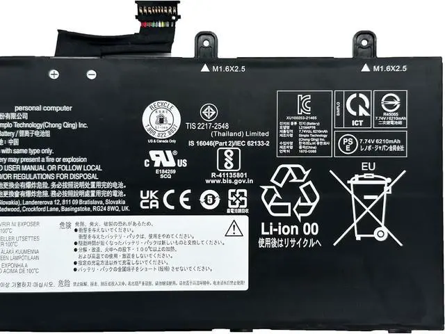 Alt view image 3 of 5 - L21M4P76 Laptop Battery 49.5Wh 6400mAh 4-Cell 7.74V Compatible with Lenovo ThinkPad X13s 1st Gen 21BX 21BY Series L21C4P73