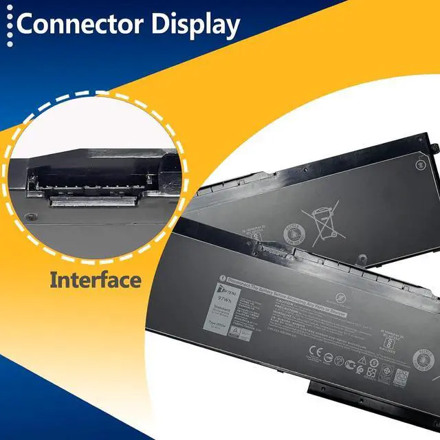Alt view image 3 of 7 - 1FXDH 97Wh Battery Replacement for Dell Latitude 15 5501 5511 E5501 E5511 Series Precision 3551 3541 Series P80F P80F003 P80F004 Series D191G 1WJT0 01WJT0 1WJTO IFXDH CN-0D191G 11.4V 8071