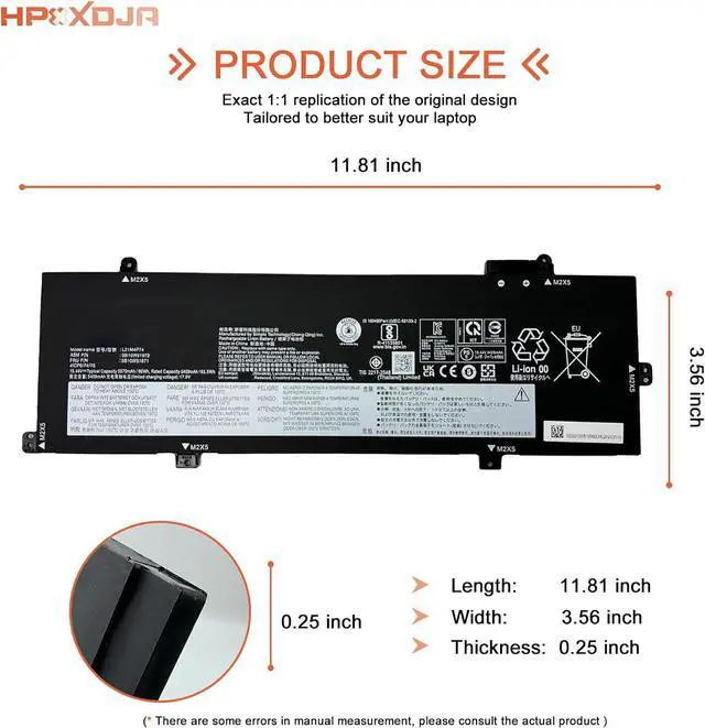 Alt view image 4 of 7 - L21M4P74 Laptop Battery Replacement for Lenovo ThinkPad P16s Gen 1 / ThinkPad P16s Gen 2 ThinkPad T16 Gen 1 / ThinkPad T16 Gen 2 Series notebook SB10W51972 5B10W51871 L21C4P72 L21D4P73 L21L4P72