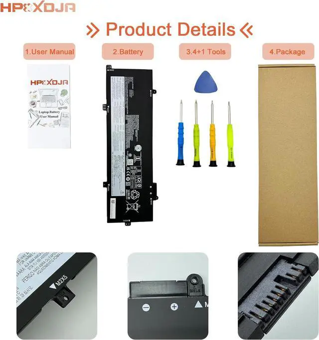 Alt view image 7 of 7 - L21M4P74 Laptop Battery Replacement for Lenovo ThinkPad P16s Gen 1 / ThinkPad P16s Gen 2 ThinkPad T16 Gen 1 / ThinkPad T16 Gen 2 Series notebook SB10W51972 5B10W51871 L21C4P72 L21D4P73 L21L4P72