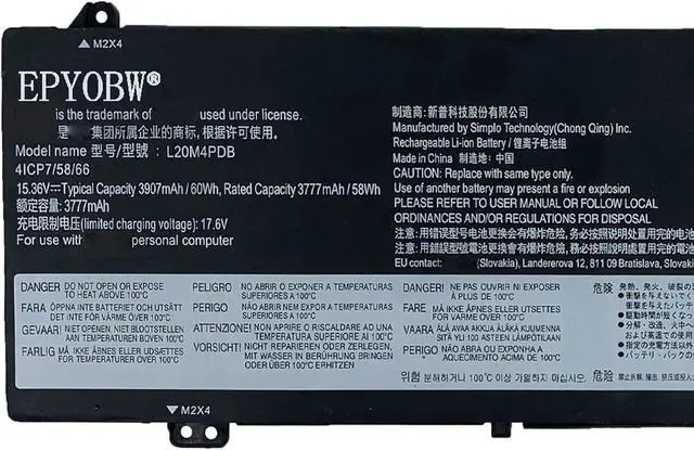 Alt view image 4 of 7 - L20M4PDB Laptop Battery 60Wh Compatible with Lenovo ThinkBook 14 G2 ITL G3 ACL G4 G5 / ThinkBook 15 G2 are G3 ITL G4 G5 / ThinkBook 14s Yoga G2 IAP G3 IRU Series L19C4PDB L19M4PDB