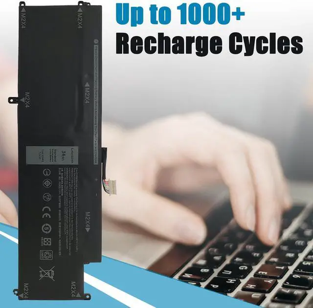 Alt view image 6 of 7 - XCNR3 Laptop Replacement Battery for Dell Latitude 13 7370 Ultrabook Series 0XCNR3 WY7CG MH25J 7.6V 34WH/4250MAH 4-Cell