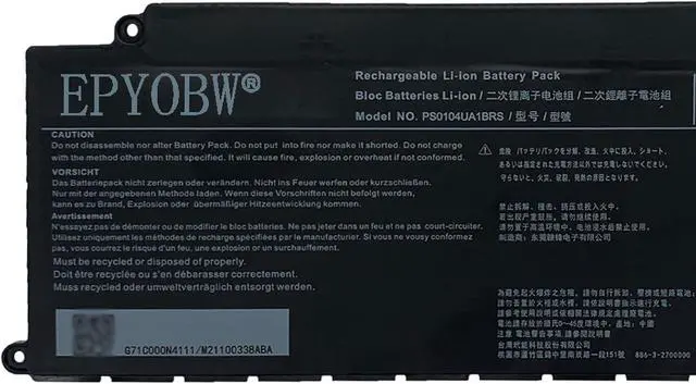 Alt view image 2 of 5 - PS0104UA1BRS Laptop Battery 53Wh 3450mAh 4-Cell 15.4V Compatible with Toshiba Dynabook Tecra A40-J A50-J Series G71C000ML110 P000834200