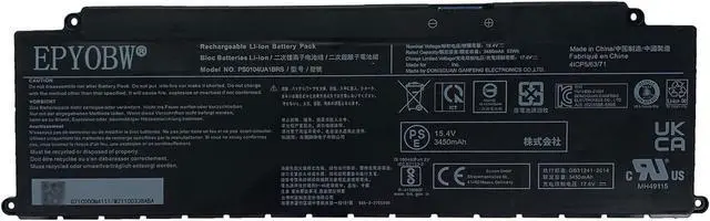Main image of PS0104UA1BRS Laptop Battery 53Wh 3450mAh 4-Cell 15.4V Compatible with Toshiba Dynabook Tecra A40-J A50-J Series G71C000ML110 P000834200