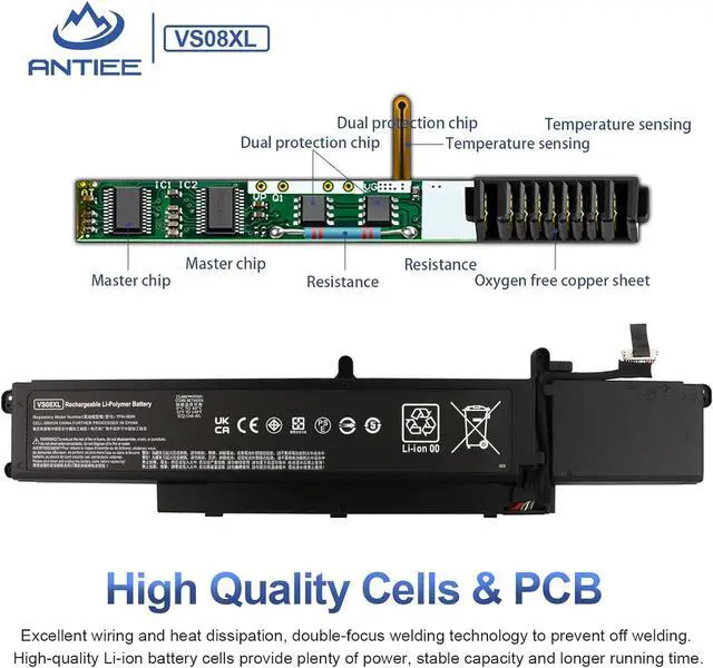 Alt view image 4 of 7 - VS08XL 95Wh Laptop Battery Replacement for HP ZBook Fury 16 G9 Mobile Workstation/ZBook Fury 16 G10 Mobile Workstation/Fury 16 G11 Mobile Workstation Series TPN-IB0N TPN-DB1F M85951-271 M86087-001