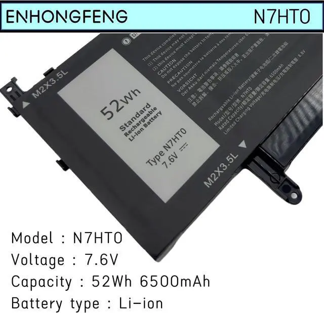 Alt view image 4 of 7 - N7HT0 Laptop Battery Replacement for Dell Latitude 9510 9520 Latitude 9520 2-in-1 P94F P95F P95F001 P94F001 TVKGH V5K68 N2NLL 08NFC7 N2NLL N7HTO 0PKW00
