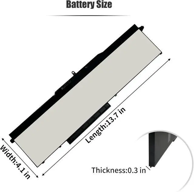 Alt view image 6 of 7 - 97Wh 1FXDH Laptop Battery Compatible with Dell Latitude 15 5501 5511 E5501 E5511 Precision 3541 3551 Series Notebook 01WJT0 1WJT0 0D191G D191G [11.4V 97Wh 6-Cell]