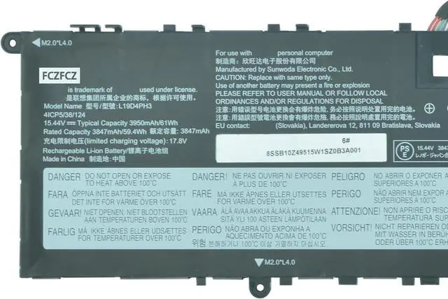 Alt view image 2 of 4 - L19D4PH3 Battery 61Wh Replacement for Lenovo ideapad Yoga Slim 7 Pro-14ITL5 Pro-14ARH5 Pro-14IHU5 Pro-14IHU5 Pro-14ACH5 Pro-14ACH5 Series SB10Z49515 5B10Z49514 L19M4PH3 L19C4PH3 15.44V