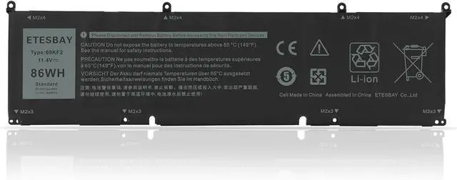 Main image of 69KF2 Laptop Battery Replacement for Dell XPS 15 9500 Precision 5550 Alienware M15 R3 R4 M17 Series Notebook 70N2F 070N2F 8FCTC 08FCTC 11.4V 86Wh