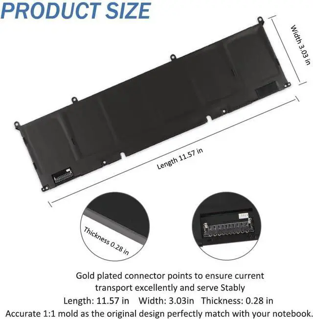 Alt view image 3 of 5 - 69KF2 Laptop Battery Replacement for Dell XPS 15 9500 Precision 5550 Alienware M15 R3 R4 M17 Series Notebook 70N2F 070N2F 8FCTC 08FCTC 11.4V 86Wh