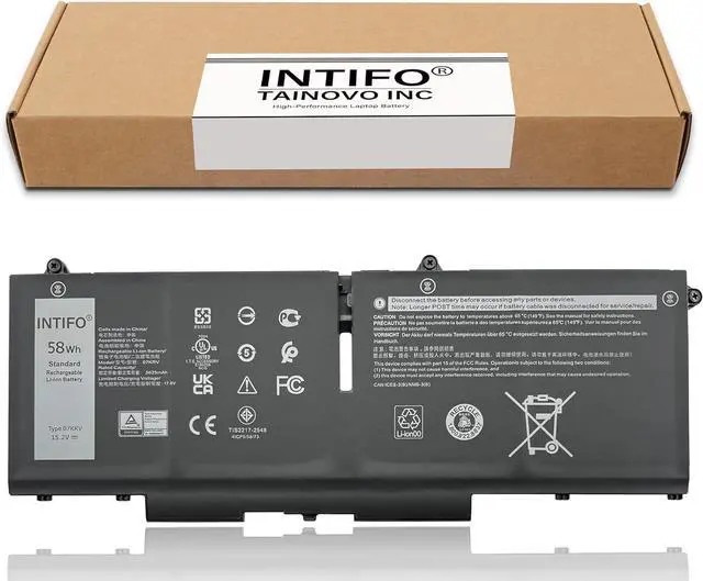 Alt view image 2 of 7 - 58Wh 07KRV Laptop Battery Compatible with Dell Latitude 5330 5430 5530 Precision 3570 Series Notebook 0H4PVC H4PVC Y86WG 0Y86WG M69D0 08WRCR 078FWY [15.2V 3625mAh 4-Cell]