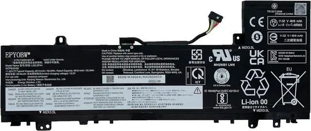 Main image of L22L3PA4 Laptop Battery 56.6Wh 4914mAh 3-Cell 11.52V Compatible with Lenovo IdeaPad Slim 5-14ABR8 5-14IAH8 5-14IRL8 5-16ABR8 5-16IAH8 5-16IRL8 Series L22C3PA4 L22B3PA4 L22M3PA4