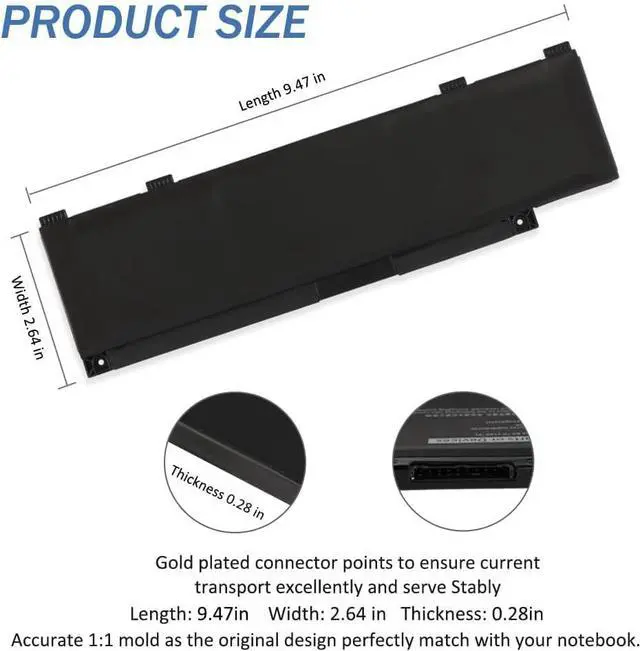 Alt view image 3 of 6 - 266J9 Laptop Battery Replacement for Dell G3 15 3500 3590 3790 G5 15 5500 SE 5505 P89F Inspiron 5490 INS 15PR-1545W 1548BR 1645W 1742BR 1742W Series New Battery 11.4V/51Wh