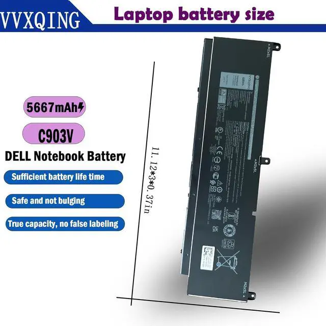 Alt view image 7 of 7 - C903V PKWVM 68Wh Battery Replacement for Dell Precision 7550 7750 7560 7760 Dell P44E P93F P44E001 P44E002 P93F001 P93F002 Laptop PKWVM 0C903V 0CR72X CR72X 068N03 0447VR 68ND3 453-BBCQ 11.4V